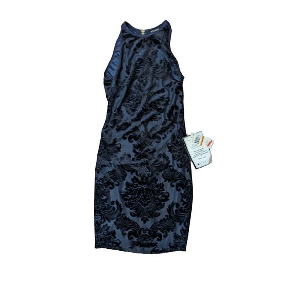 NWT B Darlin Juniors' Flocked Velvet Dress Size 3/4 - Picture 4 of 6